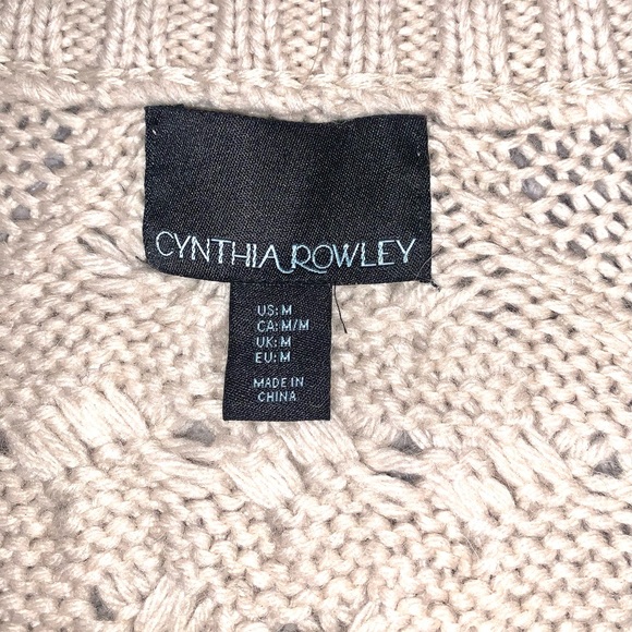 Alpaca Wool blend Cable Knit long cardigan sweater Ivory Women’s size Medium - Picture 9 of 10